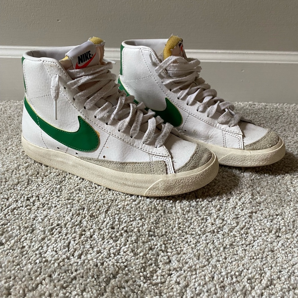 Nike Blazer 77 White and Green Retro Sneakers